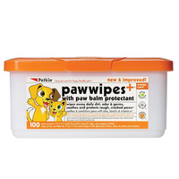 Petkin Paw Wipes w/ Paw Balm Protectant for Dogs & Cats 100 Pack image