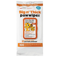 Petkin Big N Thick Paw Wipes for Dogs & Cats 100 Pack image