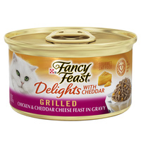 Fancy Feast Delights w/ Cheddar Wet Cat Food Chicken & Cheddar Cheese 24 x 85g image