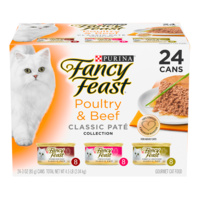 Fancy Feast Wet Cat Food Poultry & Beef Classic Pate Variety Pack 24 x 85g image