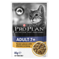 Pro Plan Senior 7+ Wet Cat Food Chicken Tender in Gravy 12 x 85g image