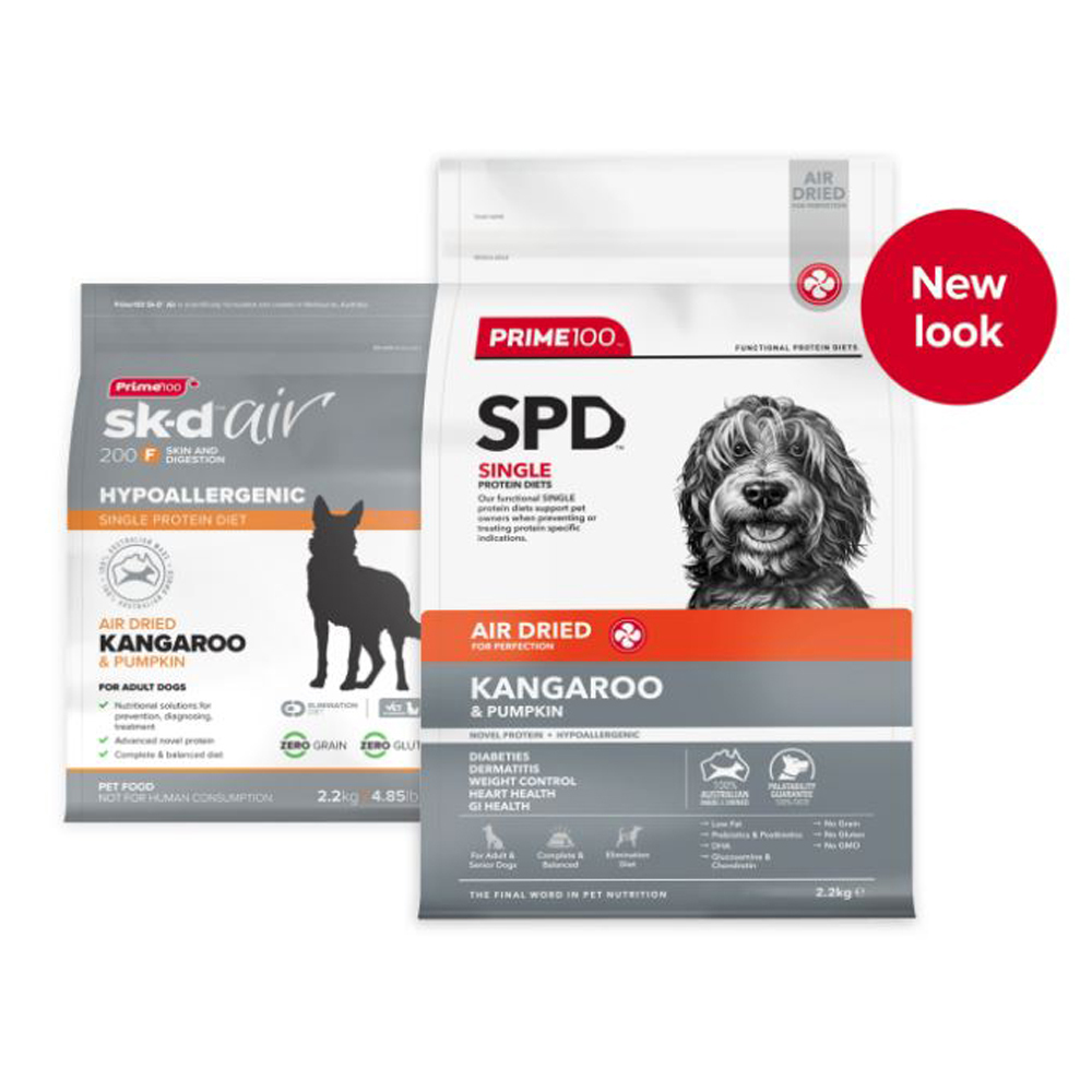 Prime 100 SPD Adult Senior Air Dried Dry Dog Food Kangaroo Pumpkin 2 Sizes