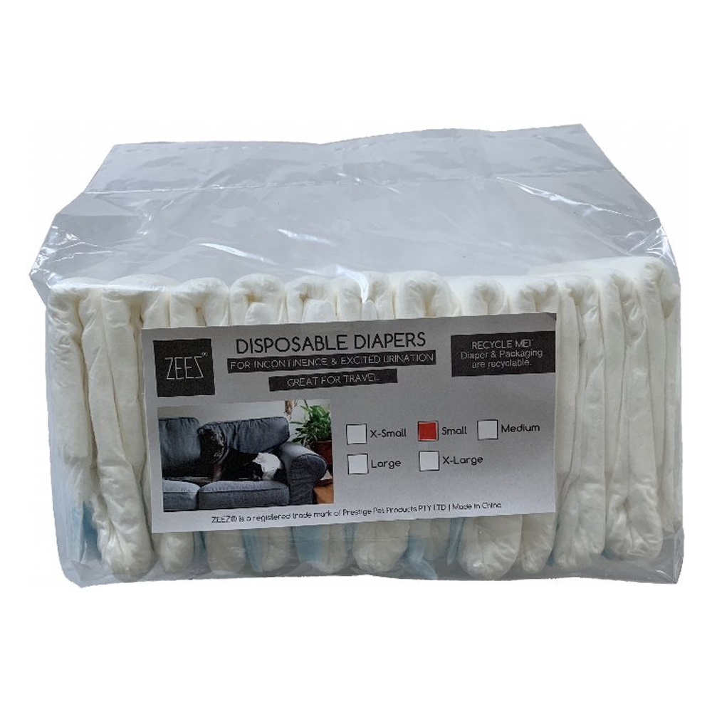 Zeez Disposable Dog Diapers for Incontinence & Excited Urination Small