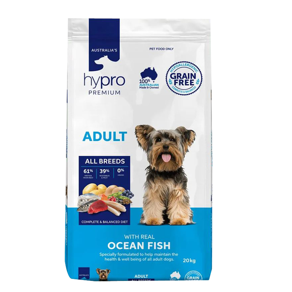 Hypro Premium Adult All Breeds Dry Dog Food Ocean Fish 20kg