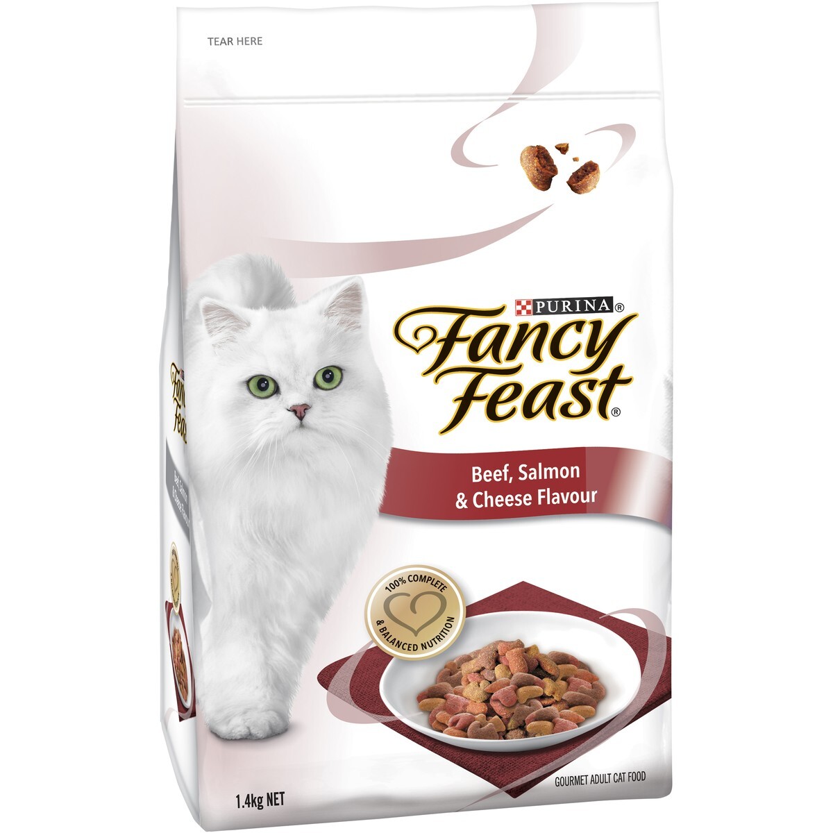 Fancy Feast Dry Cat Food Beef Salmon Cheese 1.4kg