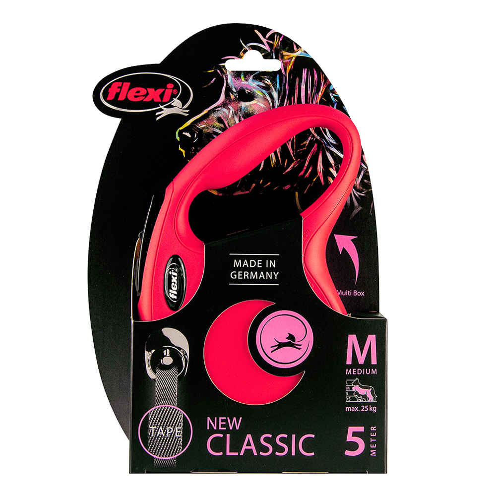 Flexi Classic Retractable Tape Dog Lead Red Medium 5m