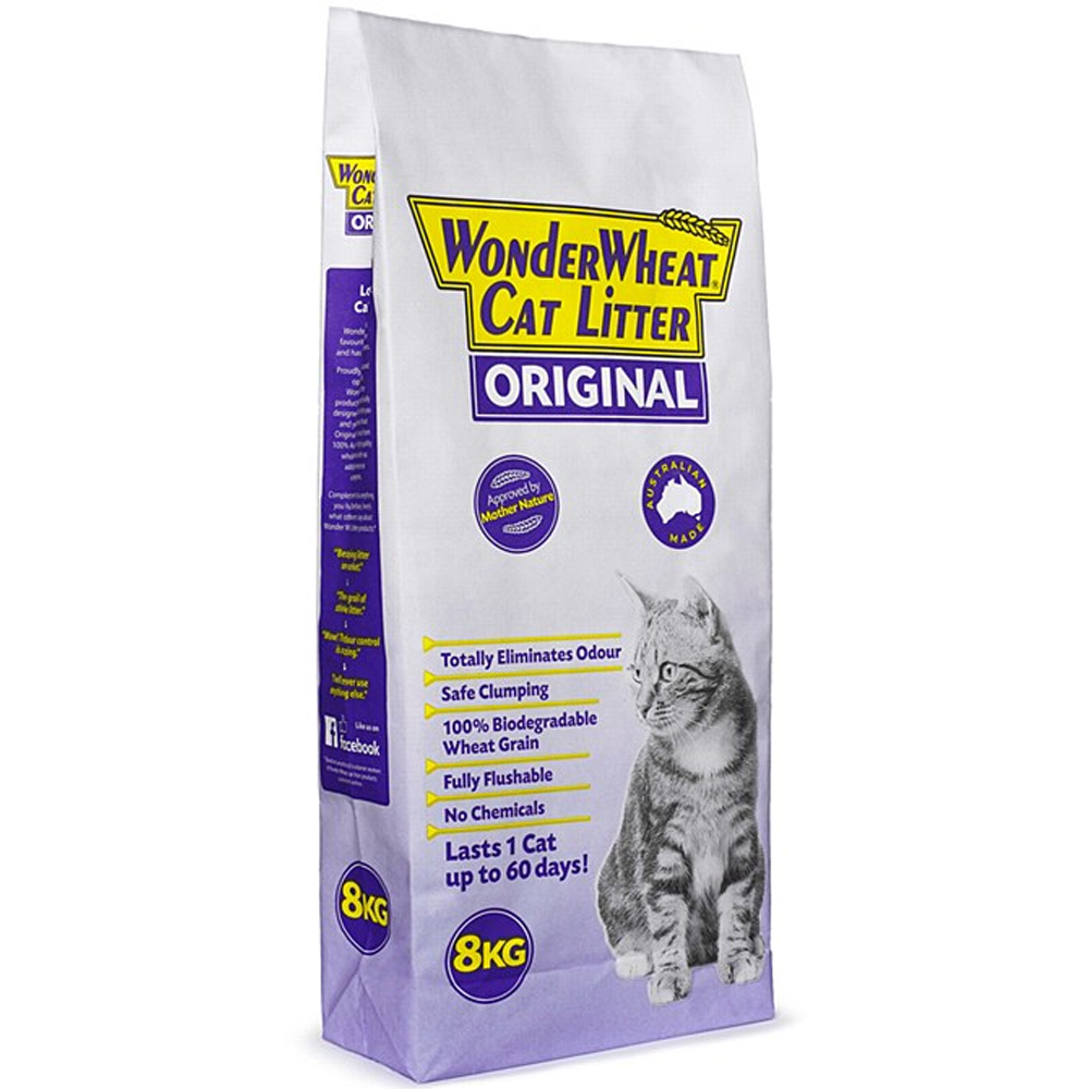 Wonder Wheat Original Cat Litter Eliminates & Controls Odour 8kg