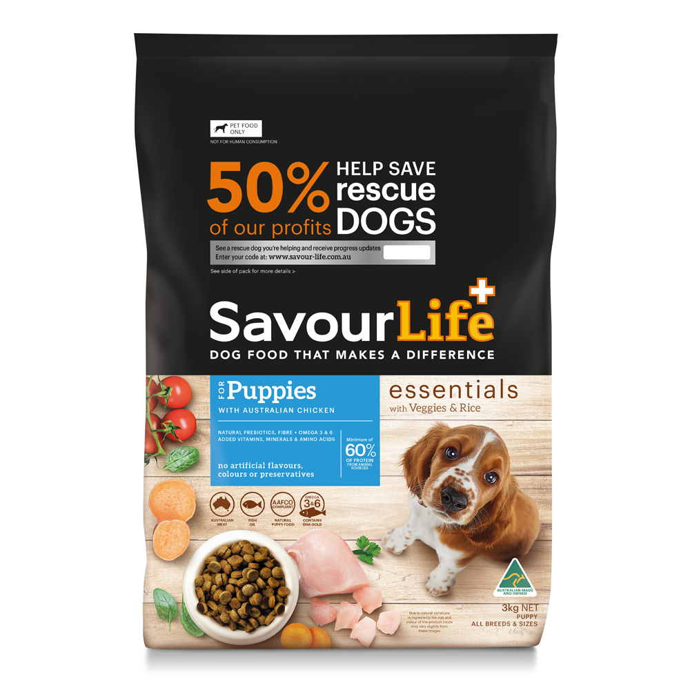 Savour Life Puppy Essentials Dry Dog Food Australian Chicken 2 Sizes