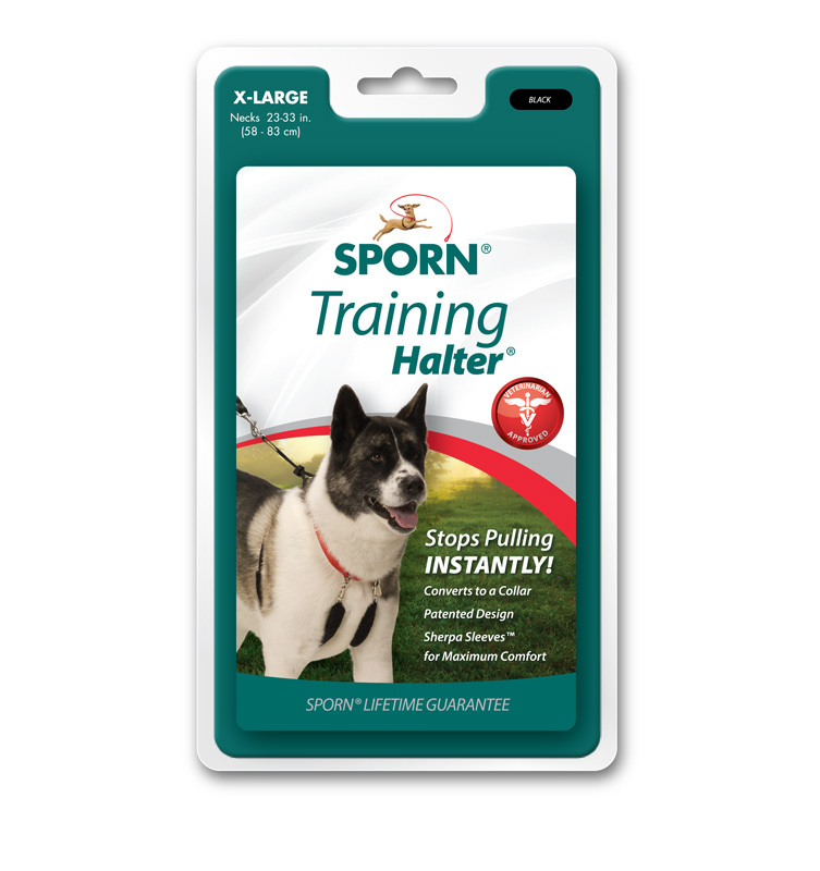 Sporn Training Halter Stop Pull Dog Halter Black XL
