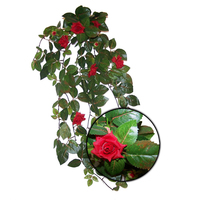 Urs Red Rose Leaf Silk Plant Reptile Enclosure Accessory image
