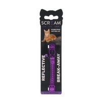 Scream Reflective Adjustable Nylon Cat Collar Loud Purple 1 x 19-31cm image