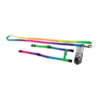 Prestige Pet Adjustable Cat/Puppy Harness w/ Leash Rainbow 3/8" image