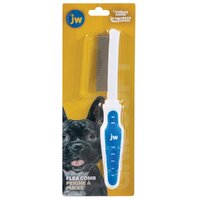 Gripsoft Flea Comb Pet Grooming Tool for Dogs & Cats White Blue 22cm image