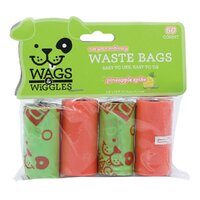 Wags & Wiggles Waste Bags Dog Poop Disposable Bags Pineapple Scent 4 Pack image