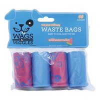 Wags & Wiggles Waste Bags Dog Poop Disposable Bags Watermelon Scent 4 Pack image