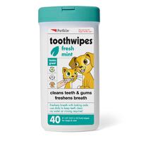Petkin Tooth Wipes Cleans Teeth & Gums for Dogs & Cats 40 Pack image