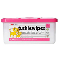 Petkin Tushie Wipes Cleans & Deodorises Pets Bottom for Dogs & Cats 100 Pack image