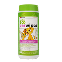 Petkin Bamboo Eco Ear Wipes Pet Ear Cleanser & Deodoriser 80 Pack image