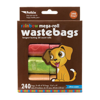 Petkin Rainbow Mega-Roll Waste Bags for Dogs 240 Pack image