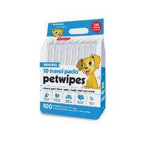 Petkin Pet Wipes Travel Pack Cleans Eyes Ears Face & Body Original 100 Pack image