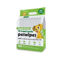 Petkin Pet Wipes Travel Pack Cleans Eyes Ears Face & Body Bamboo 100 Pack image