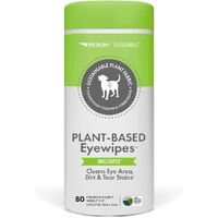 Petkin Plant-Based Eye Wipes for Cats & Dogs Unscented 80 Pack image