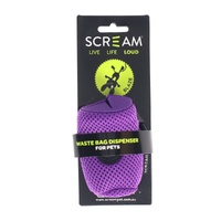 Scream Pet Waste Bag Dispenser with Clip Loud Purple 4.5 x 8cm image