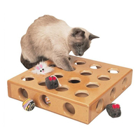 SmartCat Peek-A-Prize Wooden Cat Toy Box 34 x 34 x 8cm image