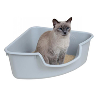SmartCat Corner Cat Litter Box Grey 46 x 46 x 20cm image