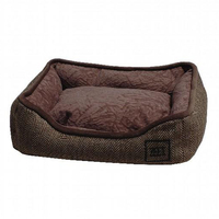 Zeez Mini Cuddler Non-Slip Base Pet Bed Cushion Brown image