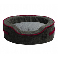 Zeez Oval Foam Non-Slip Base Dog Bed Grey 58 x 43 x 20cm image