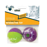 Our Pets Go Cat Go Play-N-Treat Balls Interactive Cat Toy 6cm 2 Pack image