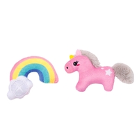 HugSmart Meow Buddies Crazy Catcher Unicorn & Rainbow w/ Catnip 2 Pack image