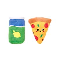 HugSmart Meow Buddies Kitten Party Pizza & Soda Cat Toy w/ Catnip 2 Pack image