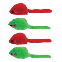 Kitty Play Christmas Cat Toy Mice Interactive Play 11cm 4 Pack image