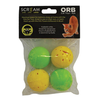 Scream Orb Cat Toys 2 Silent & 2 w/ Bells 4cm 4 Pack image