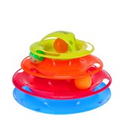 Scream Triple Layer Orb Tower Cat Toy with Top Arch Multicolour 25 x 25 x 16.5cm image
