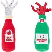 ZippyClaws Holiday Catnip Crusher Reindeer Beer & Elf Nog Plush Cat Toy 2 Pack image