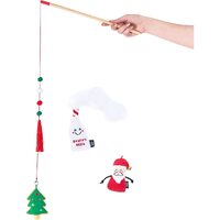 ZippyClaws Holiday ZippyStick Santa with Cookies & Milk Interactive Cat Toy image