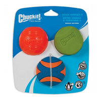 Chuckit Fetch Medley 2 Balls Dog Toy Assorted Medium 6cm 3 Pack image
