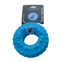 Scream Velvet Tire Dog Squeaker Toy Loud Blue 12cm image