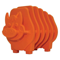 Scream Rubber Puzzle Bull Treat Dispensing Dog Toy Loud Orange 9cm image