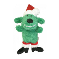 Multipet Christmas Loofa Plush Dog Squeaker Toy Green Mini 15cm image