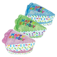 Multipet Birthday Cake Plush Pet Dog Squeaker Toy Assorted 15.2cm image