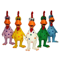 Multipet Globkens Latex Chicken Dog Squeaker Toy Assorted image
