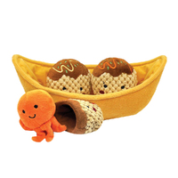 HugSmart Puzzle Hunter Foodie Japan Takoyaki Plush Dog Squeaker Toy image