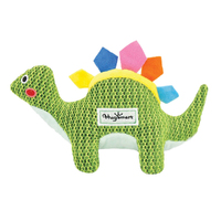HugSmart Fuzzy Friendz Dinosaur Land Stego Plush Dog Squeaker Toy image
