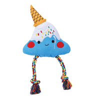 HugSmart Fuzzy Friendz Foodie Japan Fuji Ice-Cream Plush Dog Squeaker Toy image