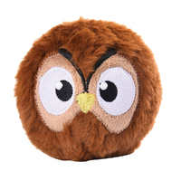 HugSmart Super Ball Zoo Ball Owl Interactive Plush Dog Squeaker Toy 10cm image