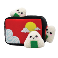 HugSmart Puzzle Hunter Foodie Japan Bento Box Interactive Plush Dog Squeaker Toy image